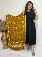 Naisha K Dupatta 01 Modal Silk Bandhej Sibori Tissue Pallu Dupatta Collection