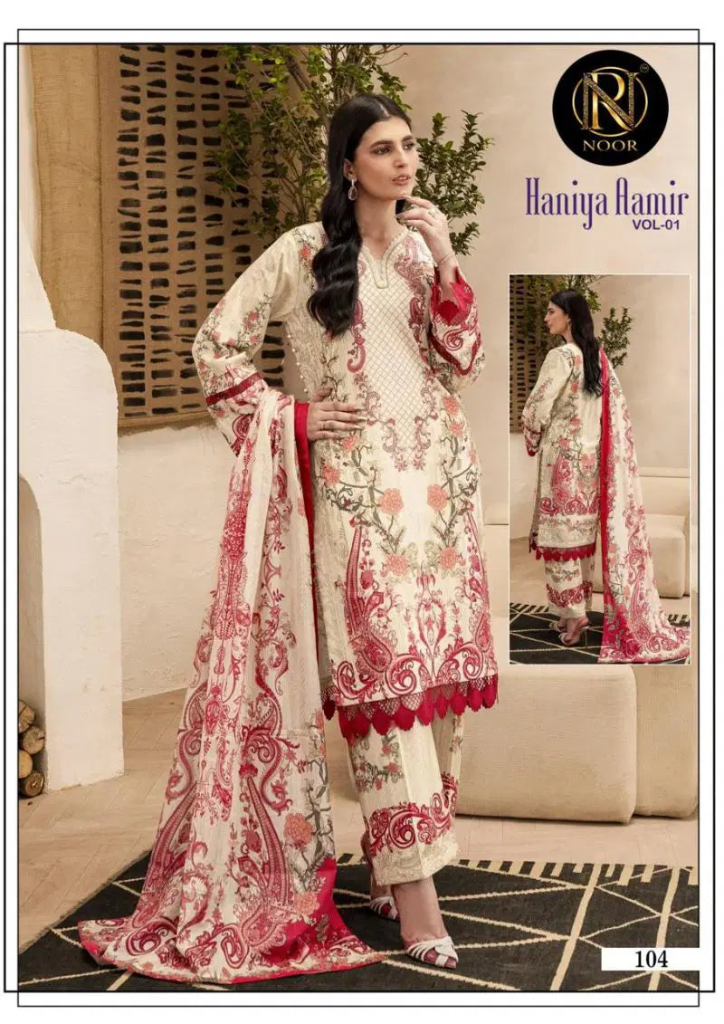 Noor Haniya Aamir Vol 1 Readymade Cotton Karachi Kurti Pant With Dupatta