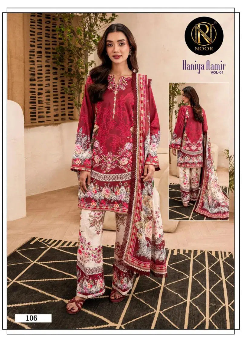 Noor Haniya Aamir Vol 1 Readymade Cotton Karachi Kurti Pant With Dupatta