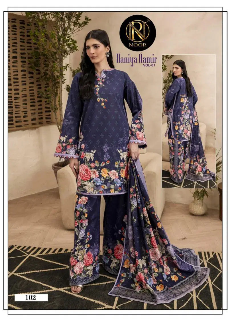 Noor Haniya Aamir Vol 1 Readymade Cotton Karachi Kurti Pant With Dupatta
