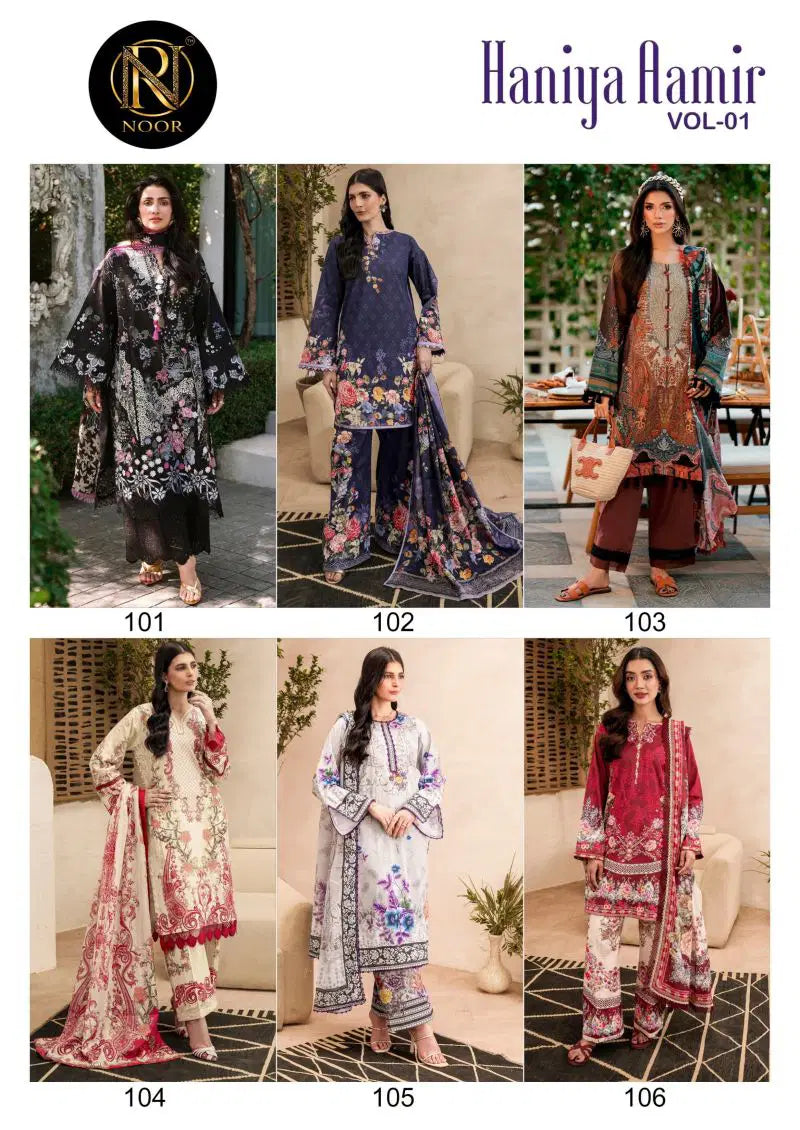 Noor Haniya Aamir Vol 1 Readymade Cotton Karachi Kurti Pant With Dupatta