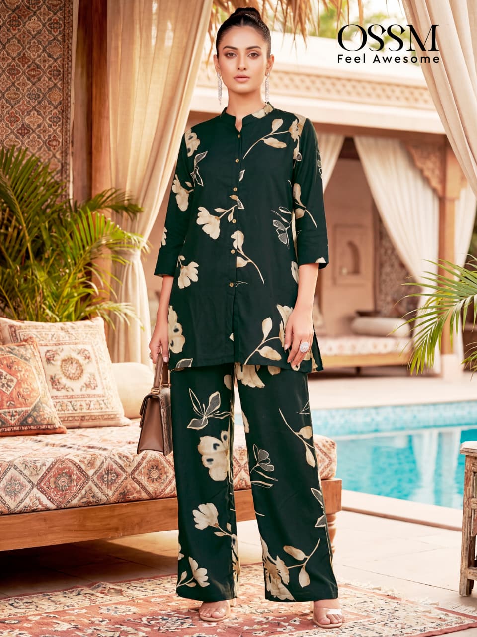 Ossm Galmour Vol 3 Rayon Discharge Printed Co Ord Set Collection