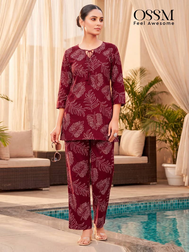 Ossm Galmour Vol 3 Rayon Discharge Printed Co Ord Set Collection