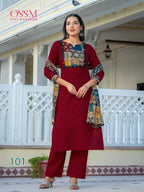 Ossm Mahek Dhabu Cotton Vol 2 Cotton Dhabu Kurti With Bottom Dupatta