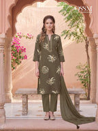 Ossm Mahima Vol 2 Rayon Dischage Printed Kurti Bottom And Dupatta Collection
