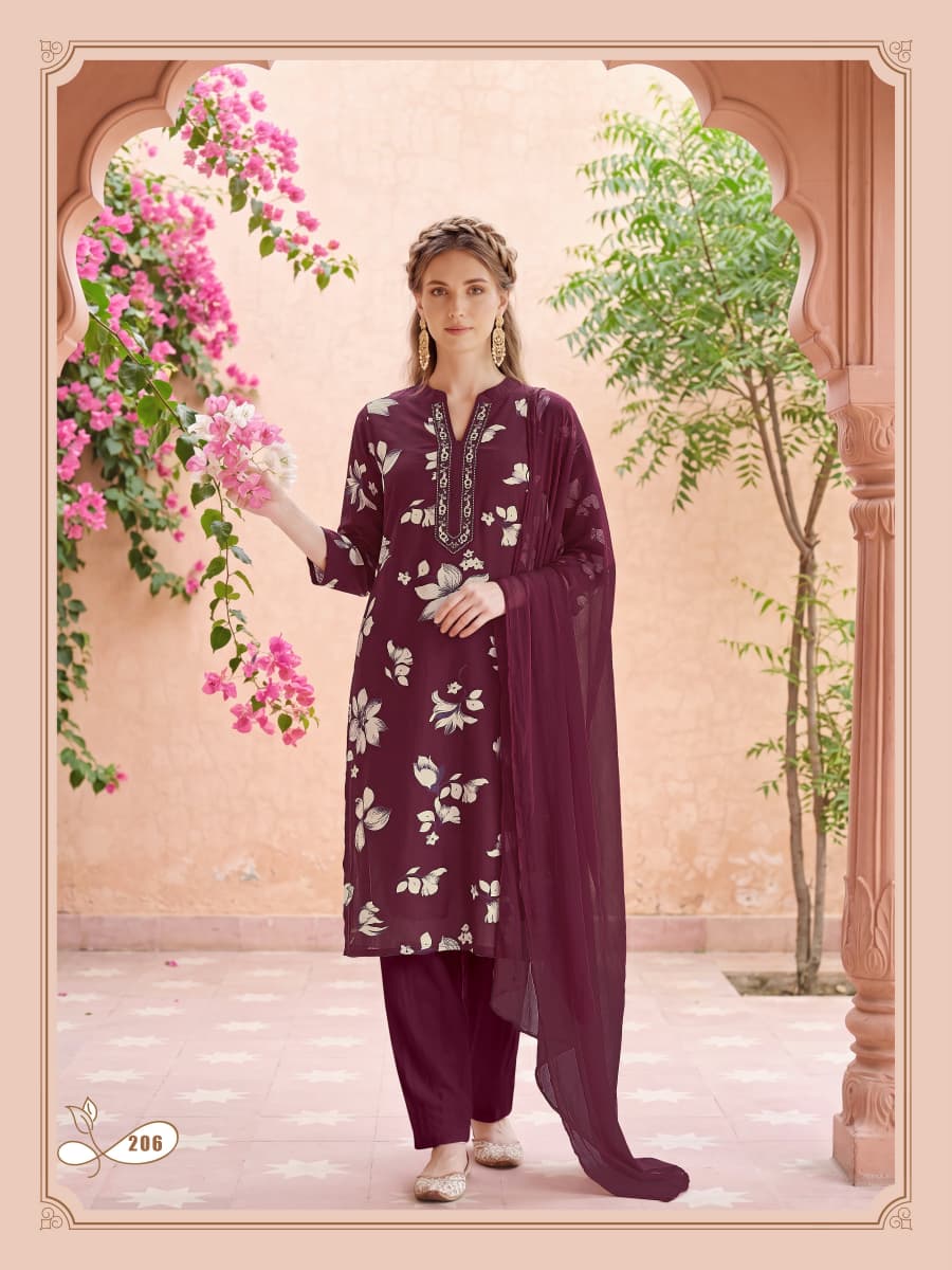 Ossm Mahima Vol 2 Rayon Dischage Printed Kurti Bottom And Dupatta Collection