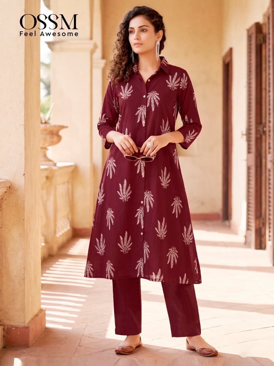 Ossm Rosy Vol 03 Cotton Dishcharge Printed Kurti With Bottom