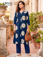Ossm Rosy Vol 03 Cotton Dishcharge Printed Kurti With Bottom