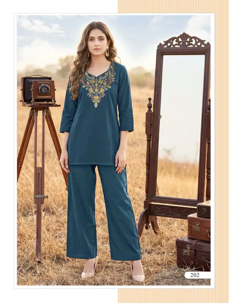 Ossm Sara Vol 2 Dhabu Cotton Embroidered Co Ord Set Collection