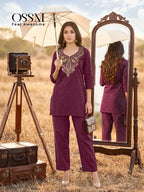 Ossm Sara Vol 2 Dhabu Cotton Embroidered Co Ord Set Collection