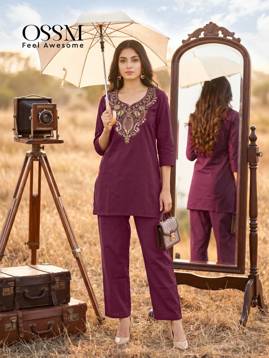 Ossm Sara Vol 2 Dhabu Cotton Embroidered Co Ord Set Collection