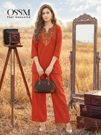 Ossm Sara Vol 2 Dhabu Cotton Embroidered Co Ord Set Collection