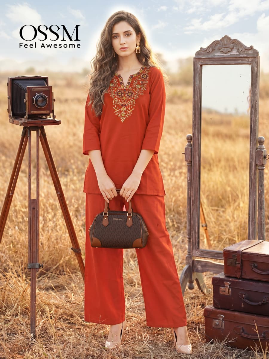 Ossm Sara Vol 2 Dhabu Cotton Embroidered Co Ord Set Collection