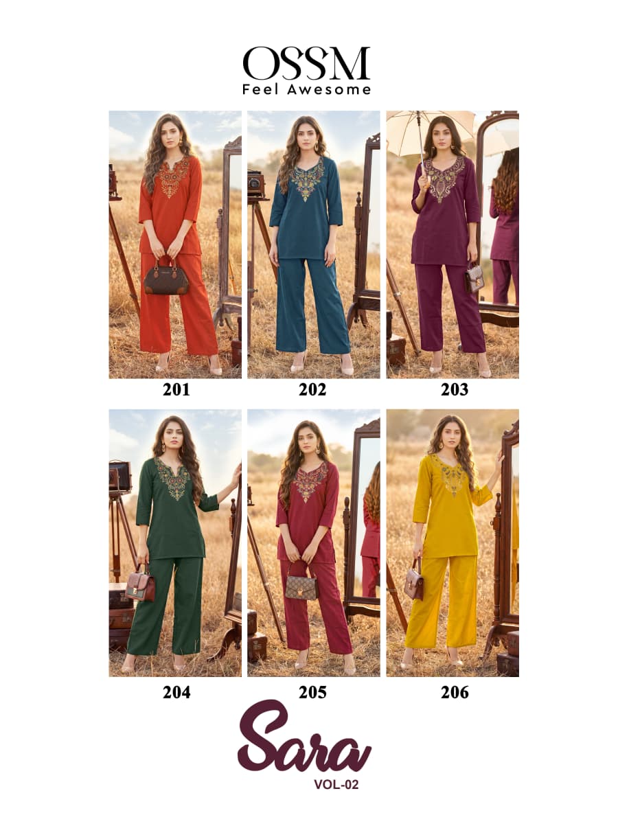 Ossm Sara Vol 2 Dhabu Cotton Embroidered Co Ord Set Collection