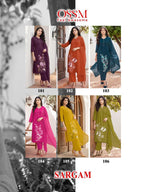 Ossm Sargam Cotton Embroidered Kurti With Bottom Dupatta