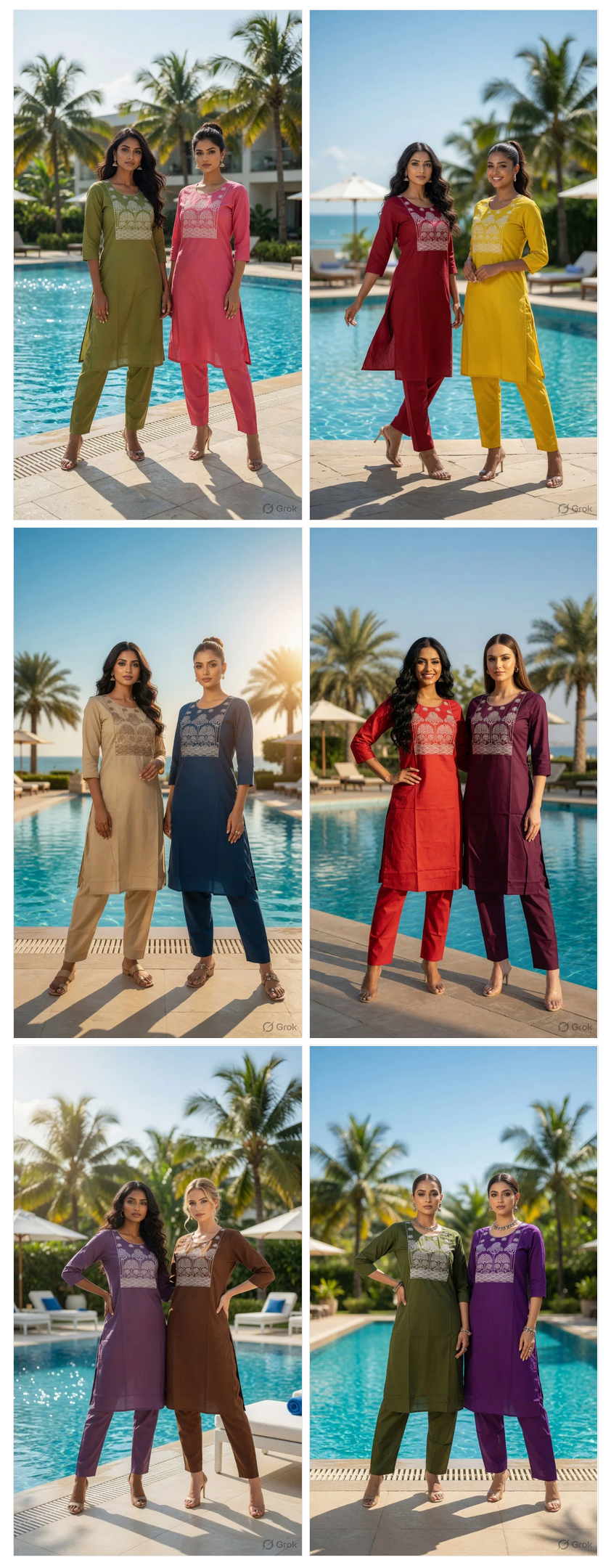 Ossm Style 1215 Dhabu Cotton Embroidered Kurti With Bottom Collection