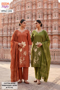 Ossm Style 1252 Cotton Embroidered Kurti With Bottom Dupatta