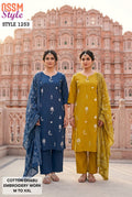 Ossm Style 1253 Cotton Dhabu Embroidered Salwar Kameez