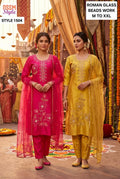 Ossm Style 1504 Roman Glass Beads Work Kurti With Bottom Dupatta