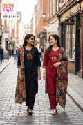 Ossm Style 178 B Cotton Dhabu Handworked Kurti With Bottom Dupatta