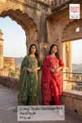 Ossm Style 186 Cotton Dhabu With Discharge Print Kurti With Bottom Dupatta