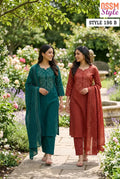 Ossm Style 196 A And B Cotton Discharge Printed Kurti With Bottom Dupatta
