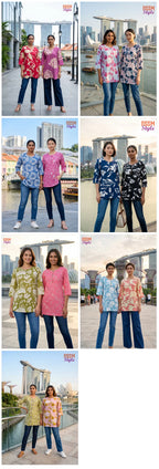Ossm Style 198 Cotton Printed Short Top Collection
