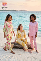 Ossm Style 207 Rayon Discharge Printed Co Ord Set Collection