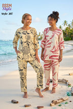 Ossm Style 207 Rayon Discharge Printed Co Ord Set Collection
