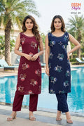 Ossm Style 211 Rayon Discharge Printed Kurti With Bottom Collection