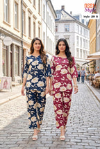 Ossm Style 219 Rayon Discharge Printed Co Ord Set Collection