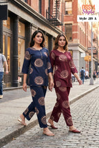 Ossm Style 219 Rayon Discharge Printed Co Ord Set Collection