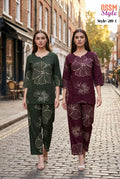 Ossm Style 219 Rayon Discharge Printed Co Ord Set Collection
