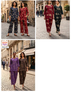 Ossm Style 221 A To C Rayon Discharge Printed Co Ord Set Collection