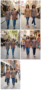 Ossm Style 249 A To E Ajrakh Printed Short Top Collection