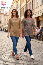 Ossm Style 249 A To E Ajrakh Printed Short Top Collection