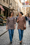 Ossm Style 249 A To E Ajrakh Printed Short Top Collection