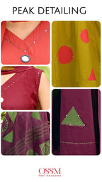 Ossm Style Mahiya Vol 2 Cotton Dhabu Hand Worked Kurti With Bottom Dupatta