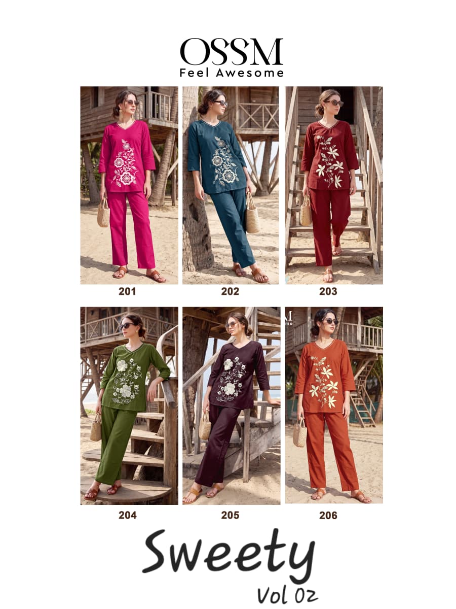 Ossm Sweety Vol 02 Cotton Embroidered Co Ord Set Collection