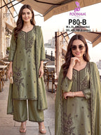 Poonam P 80 A To D Viscose Silk Beads Work Kurti With Bottom Dupatta