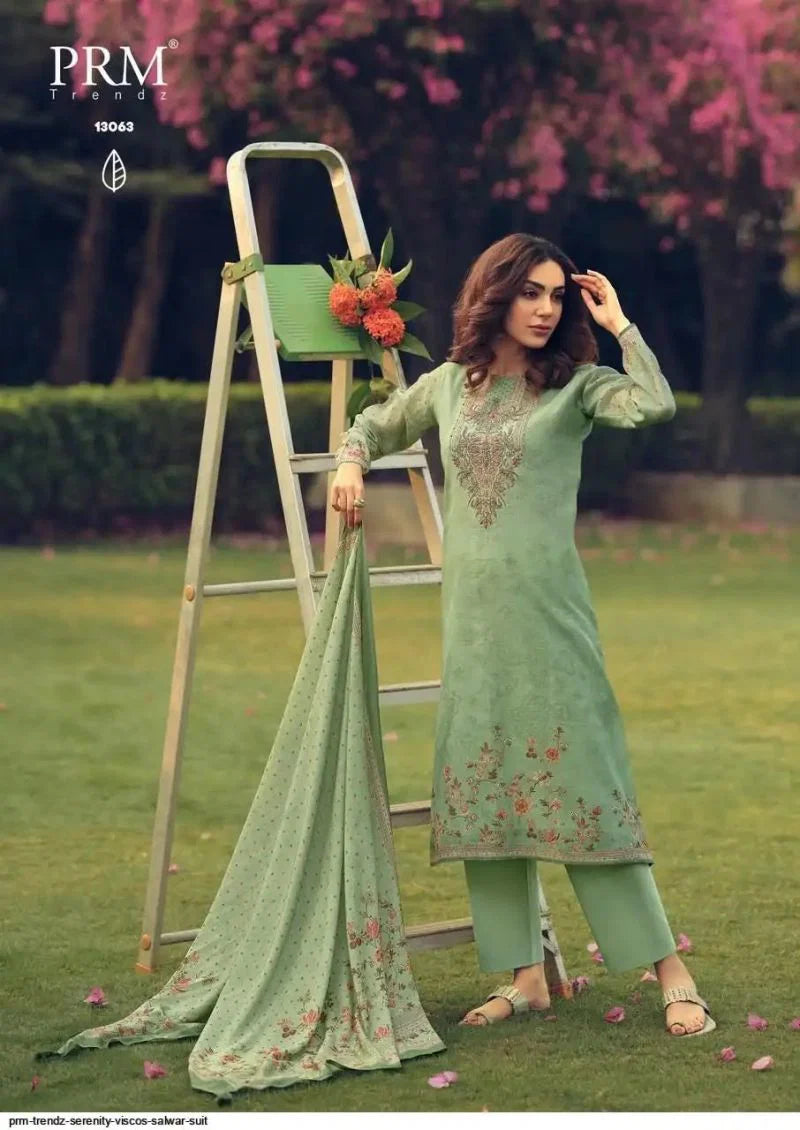 Prm Serenity Viscose Digital Print With Khatli Work Salwar Kameez