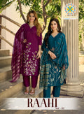 Raahi Vol 2 By Passion Tree Roman Silk Embroidered Kurti With Bottom Dupatta