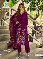 Raahi Vol 2 By Passion Tree Roman Silk Embroidered Kurti With Bottom Dupatta