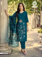 Raahi Vol 2 By Passion Tree Roman Silk Embroidered Kurti With Bottom Dupatta