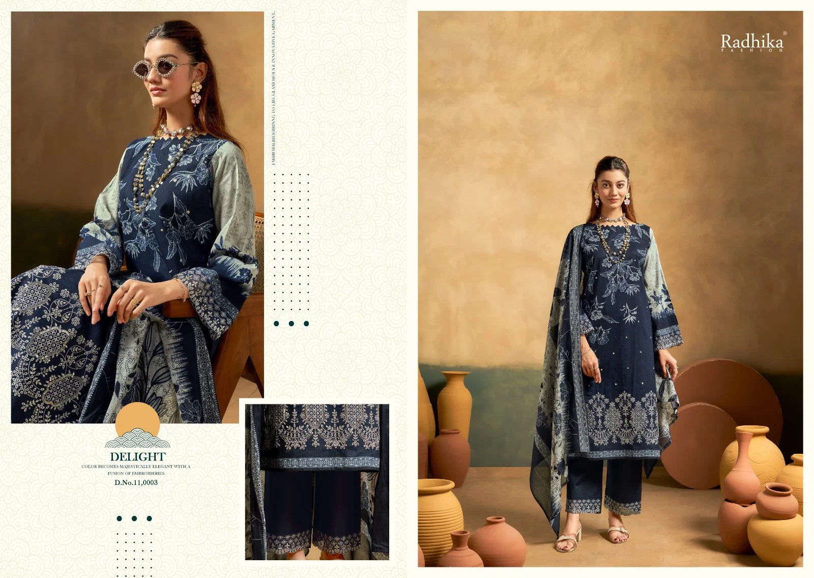Radhika Azara Al Zohra Lawn Embroidered Dress Material