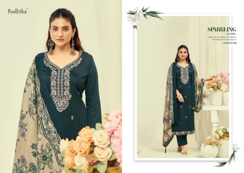 Radhika Azara Shafinaz Vol 2 Jam Cotton Embroidered Salwar Kameez Collection