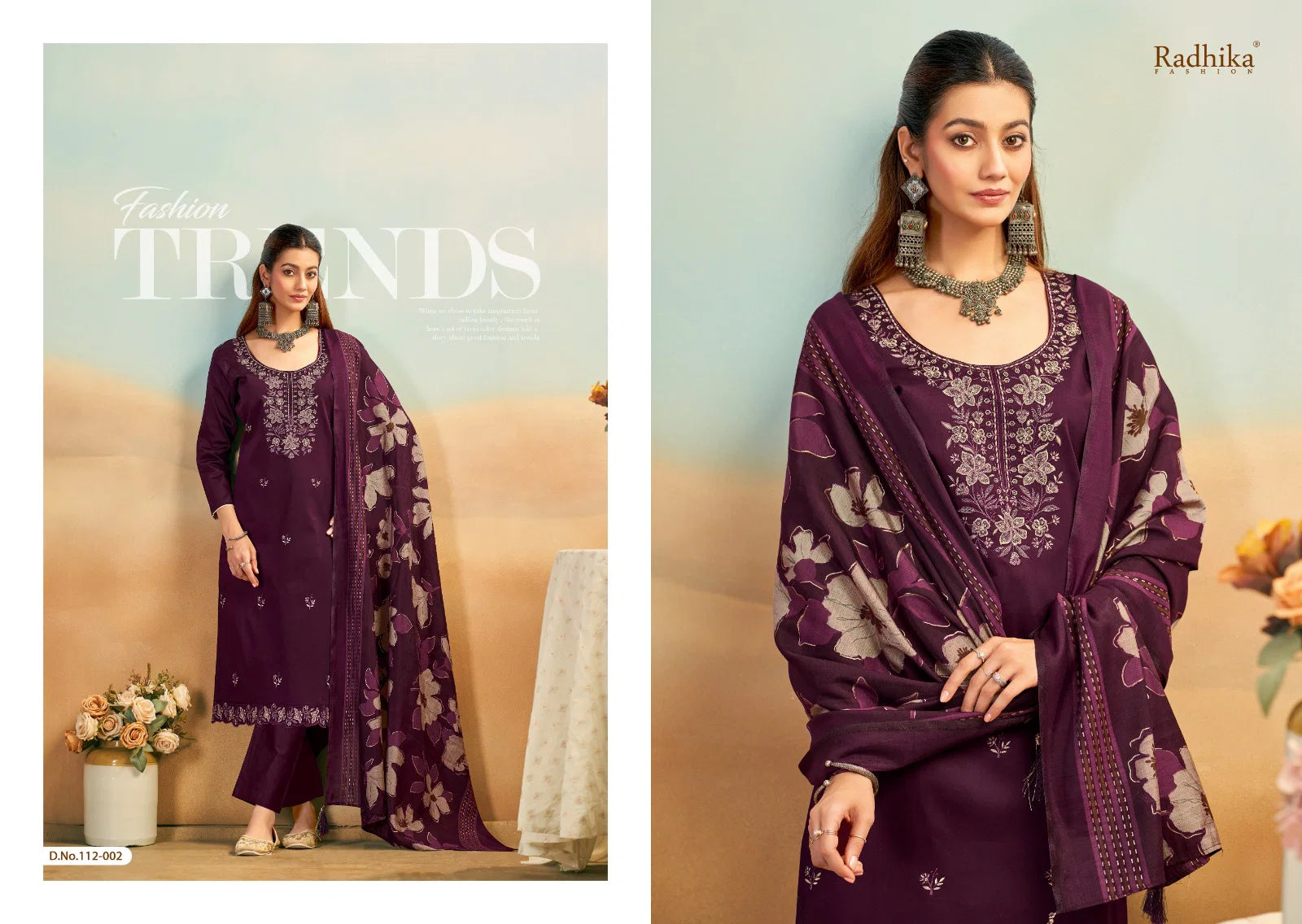 Radhika Azara Shafinaz Jam Cotton Embroidered Salwar Kameez Collection