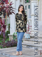Radhika Evara Vol 1 Rayon Foil Printed Short Top Collection