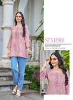 Radhika Evara Vol 1 Rayon Foil Printed Short Top Collection