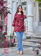 Radhika Evara Vol 1 Rayon Foil Printed Short Top Collection